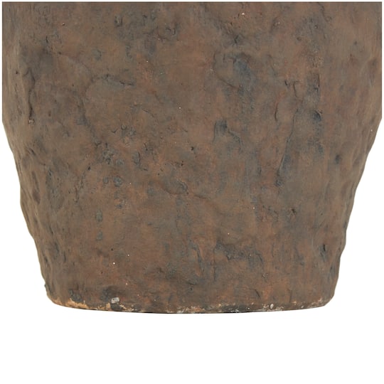 15.5" Dark Brown Ceramic Handmade Textured Vase